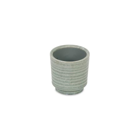 Gardencontrol Celadon Rippled Ceramic planter Green GA2845870